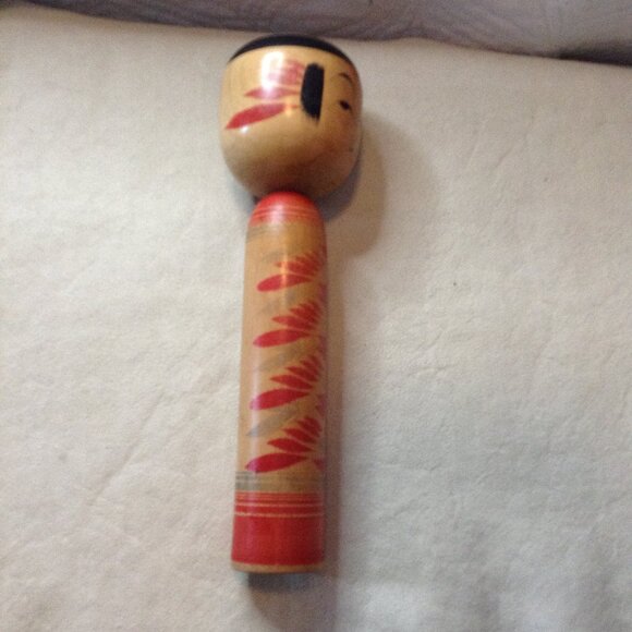 VTG Japanese Kokeshi Doll; "Male Warrior"; Dento, signed, wood turned; Collect - Picture 3 of 5